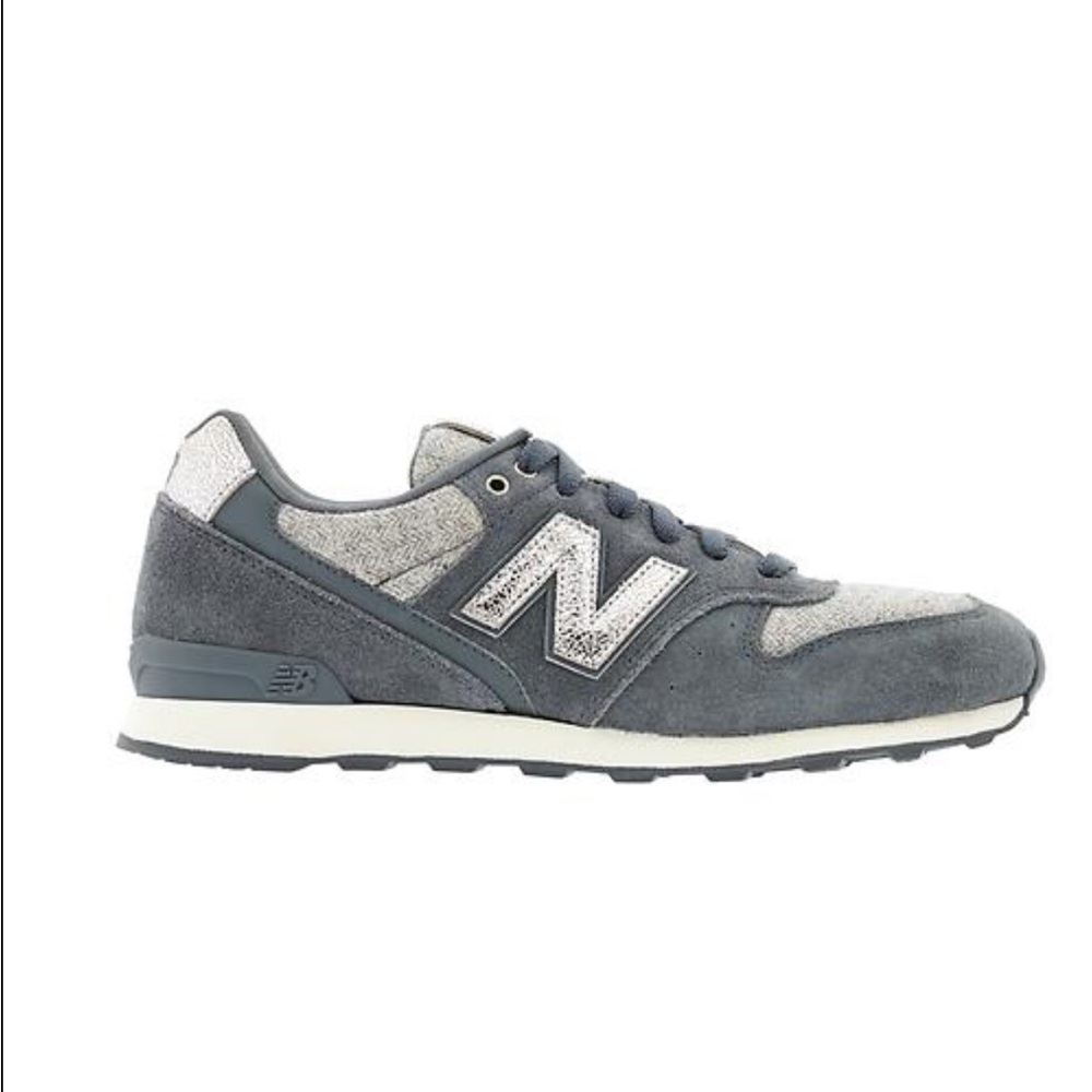 New Balance Gray and Blue Suede Sparkle Sneakers 696 Tennis Shoes